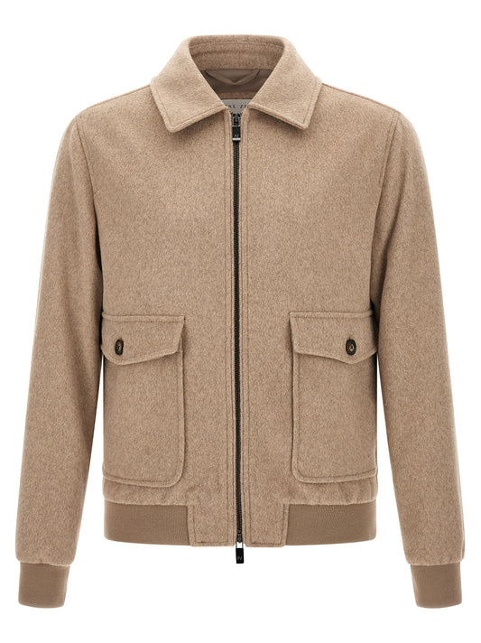 Pal Zileri Beige Wool Full-Length Jacket