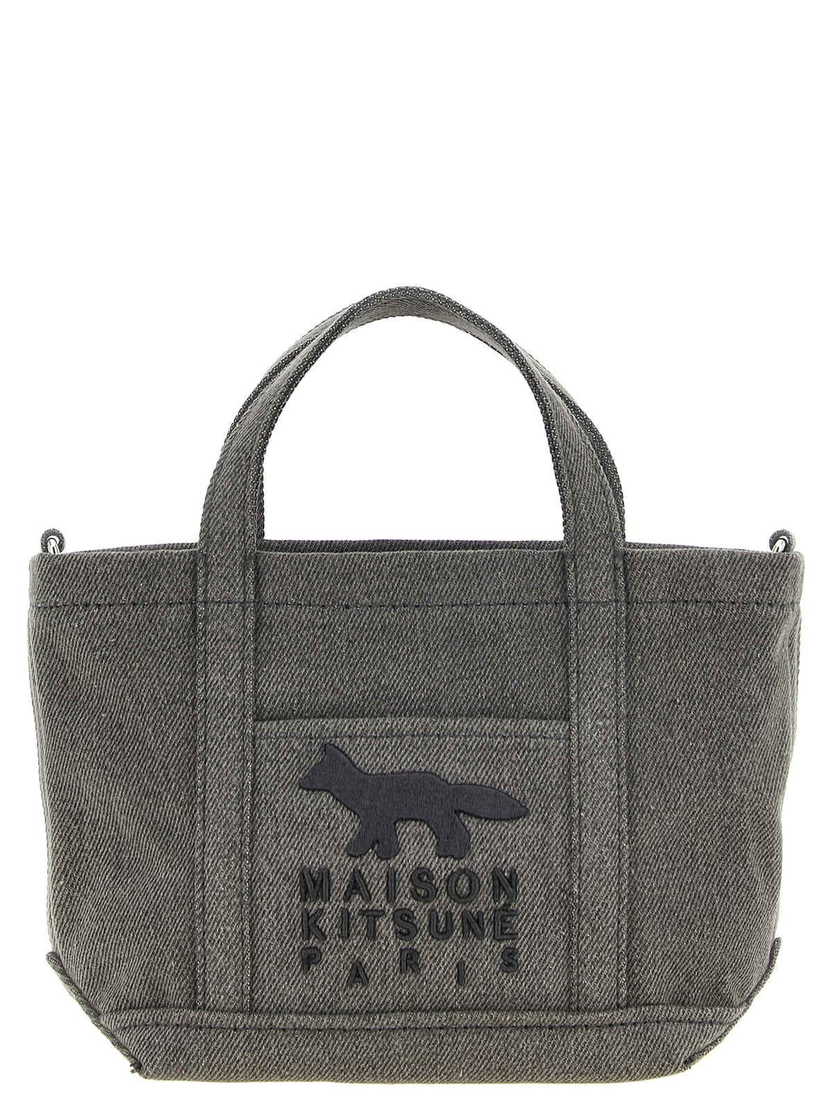 Maison Kitsuné Gray Cotton Tote Bag