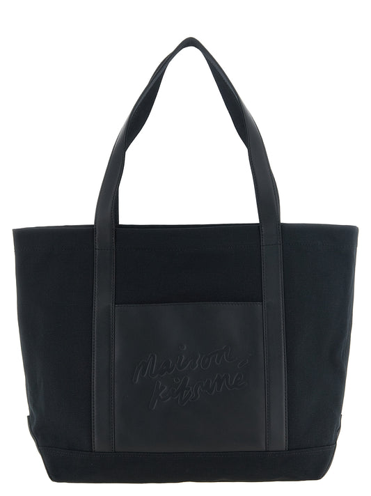 Maison Kitsuné Black Cotton Tote Bag