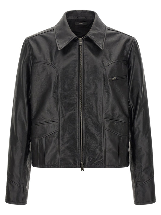 Amiri Black Calfskin Leather Jacket