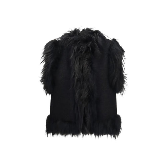 Fendi Black Wool Oves Aries Sleeveless Jacket