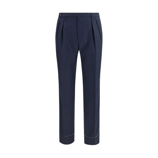 Brioni Blue Wool Oves Aries Casual Pants