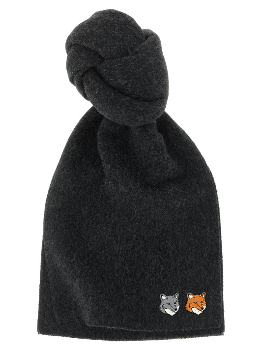 Maison Kitsuné Gray Virgin Wool Scarf