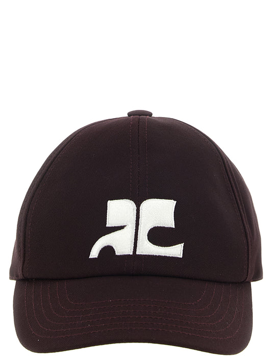 Courrèges Bordeaux Cotton Cap (Baseball Hat)