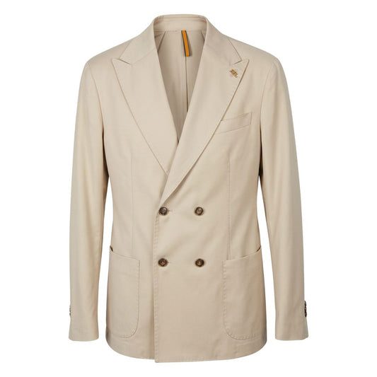 Roberto Pepe Luxury Beige Viscose Men Jacket