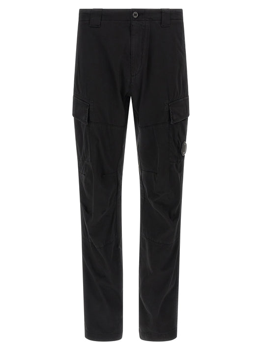 C.P. Company Black Cotton Cargo Pants