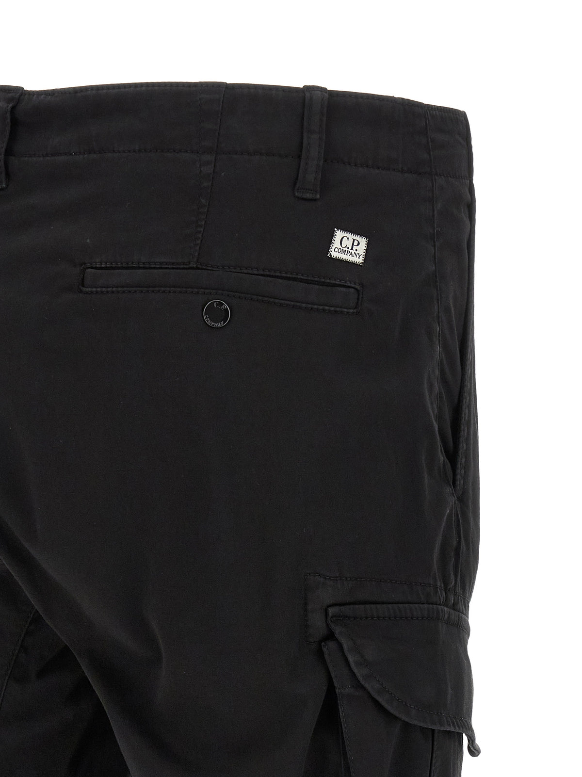 C.P. Company Black Cotton Cargo Pants