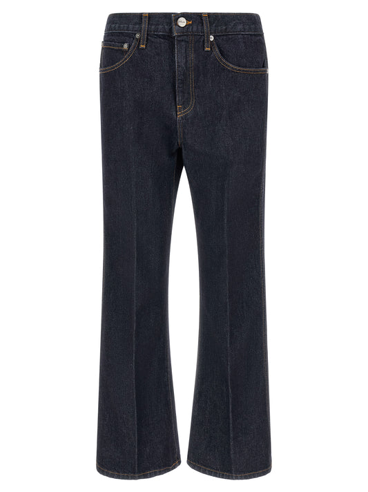 Khaite Blue Cotton Flared Jeans