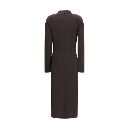Brunello Cucinelli Brown Wool Oves Aries Casual Dress