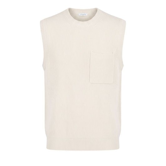 Malo White Wool Men Sweater