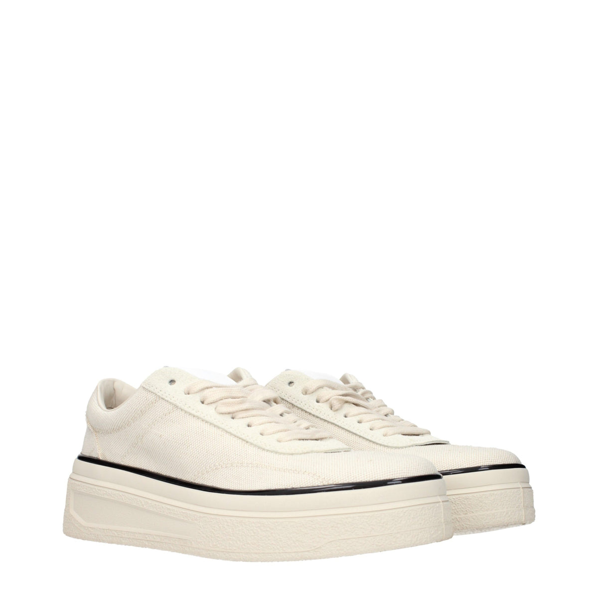 Jil Sander Beige Fabric Platform Sneakers