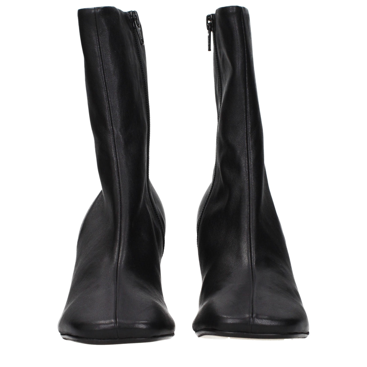 Dries Van Noten Black Leather Ankle Boots