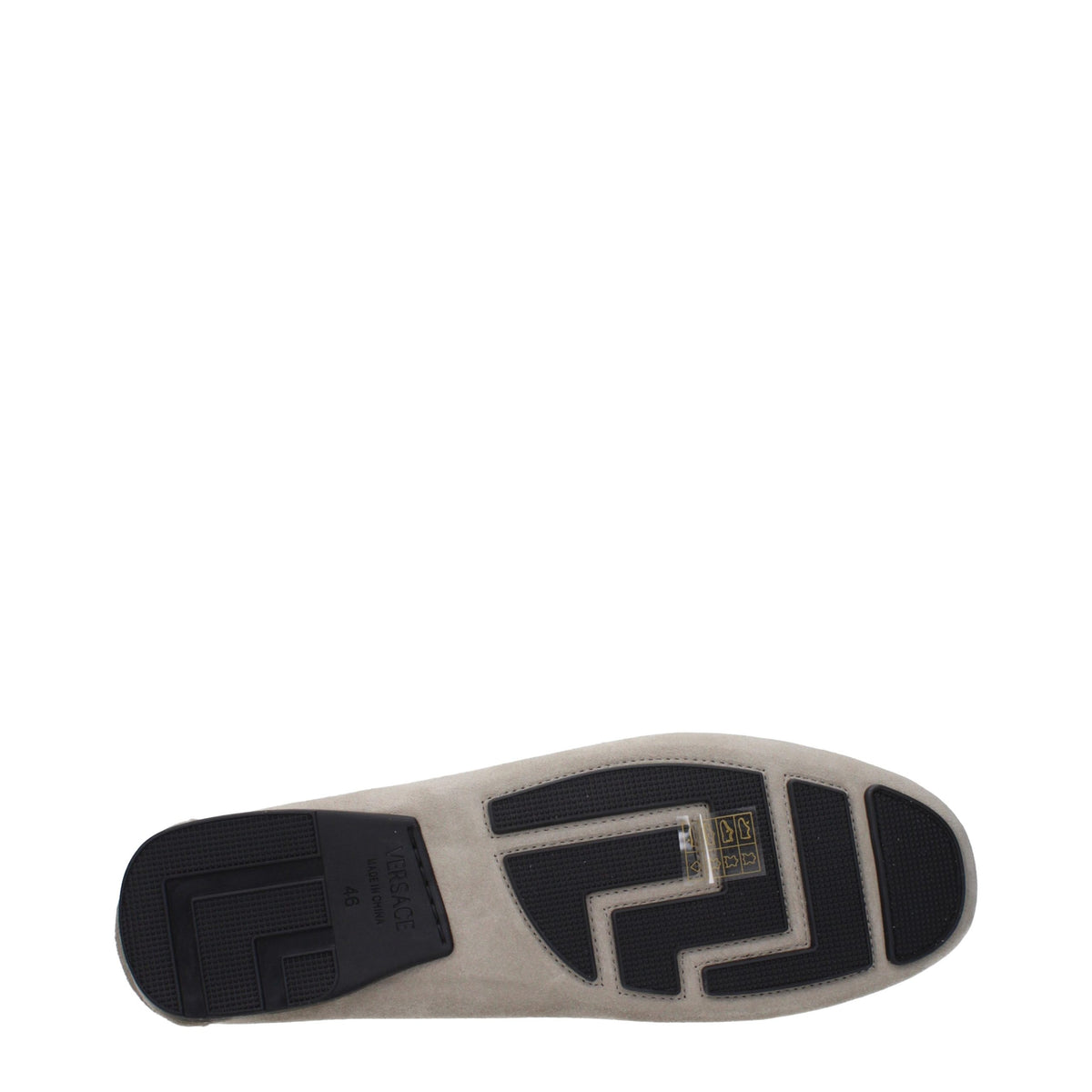 Versace Gray Leather Slip-On Loafers