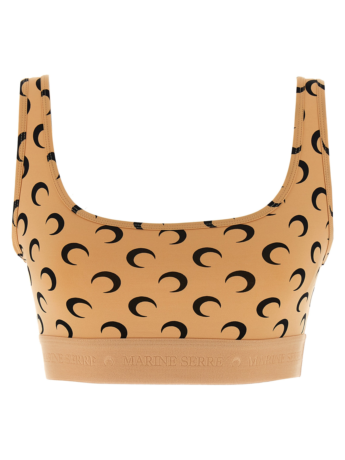 Marine Serre Beige Polyamide Sport Bra