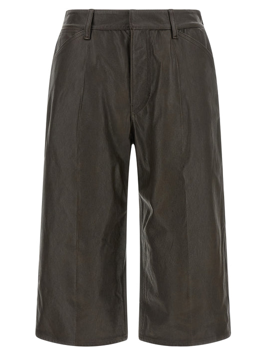 Lemaire Brown Calfskin Bermuda Shorts