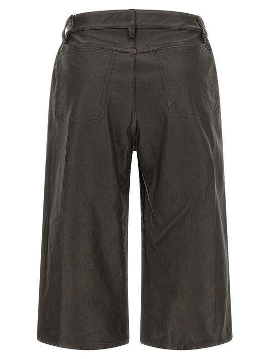 Lemaire Brown Calfskin Bermuda Shorts