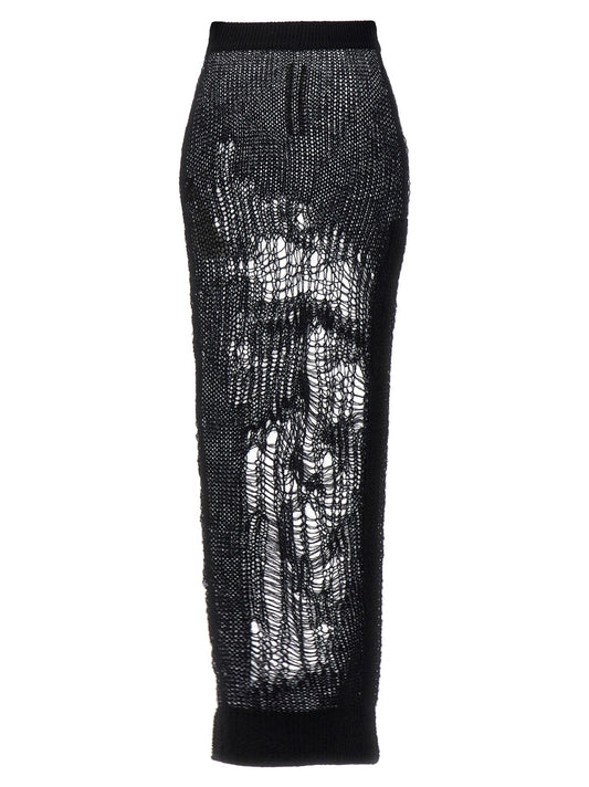Rick Owens Black Nylon Mini Skirt
