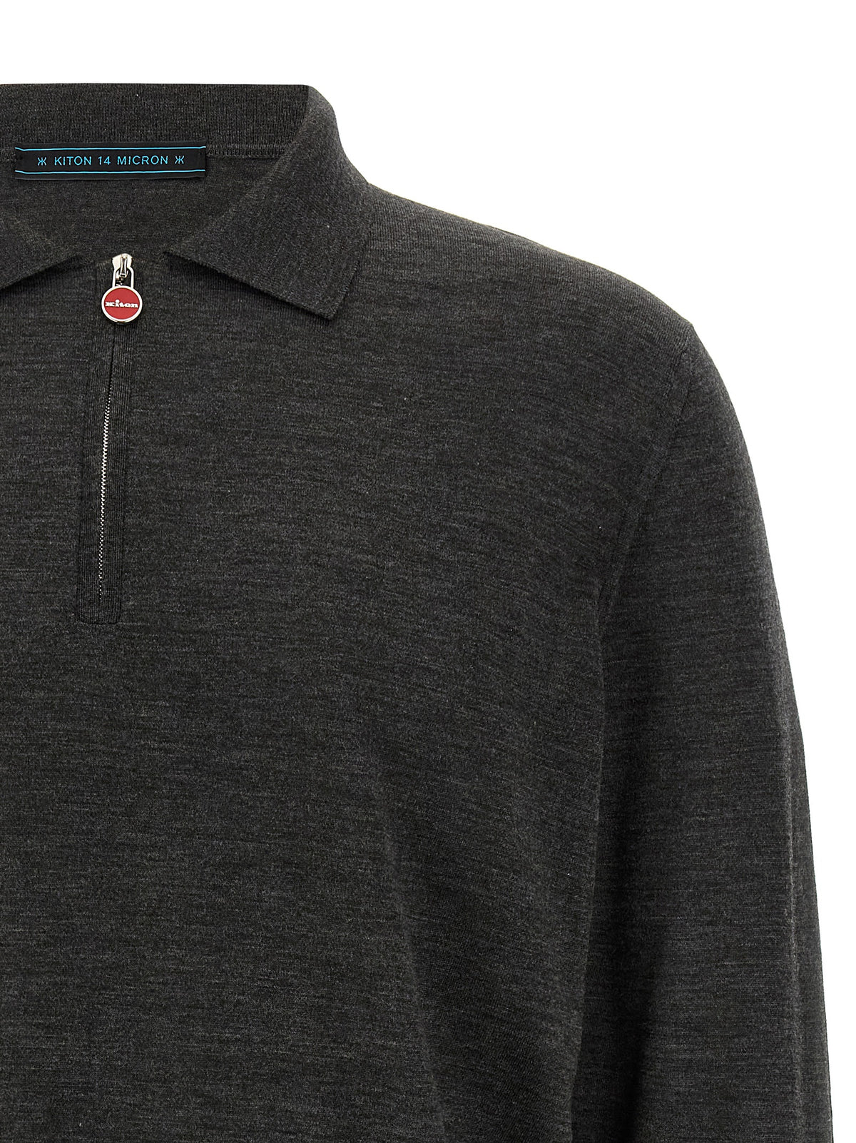 Kiton Gray Wool Polo Shirt