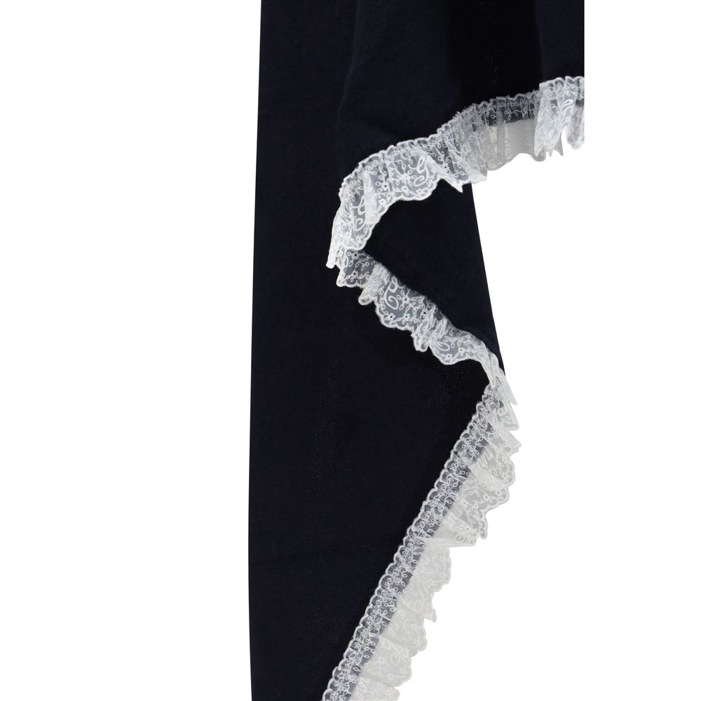 Ganni Black Wool Oves Aries Scarf