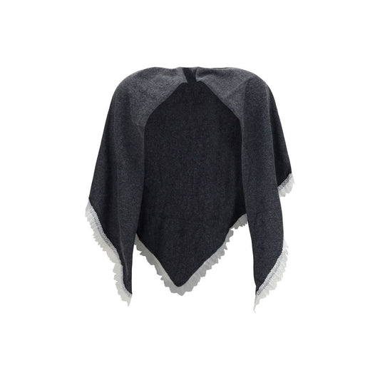 Ganni Gray Wool Oves Aries Scarf
