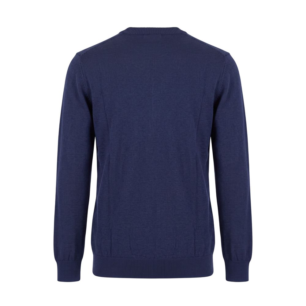 Roberto Pepe Luxury Blue Wool Men Sweater