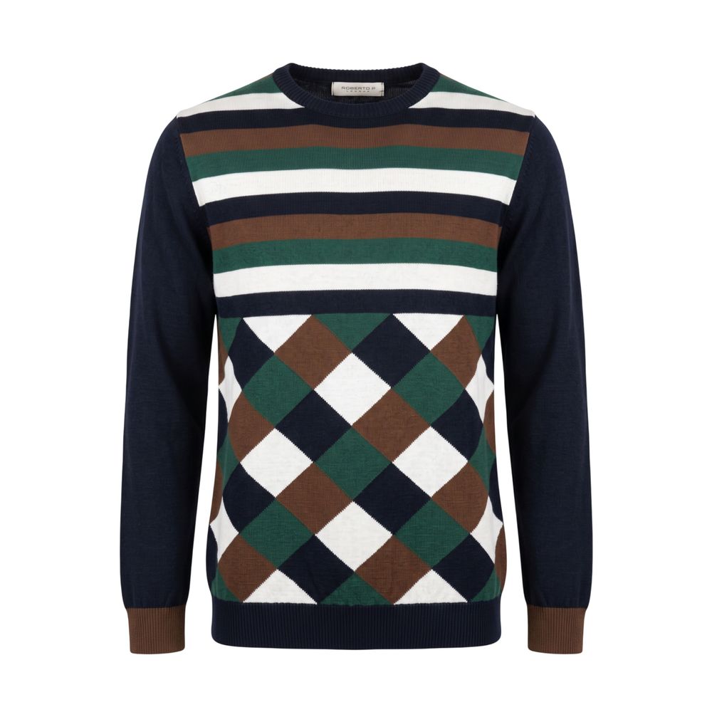 Roberto Pepe Luxury Blue Wool Men's Sweater