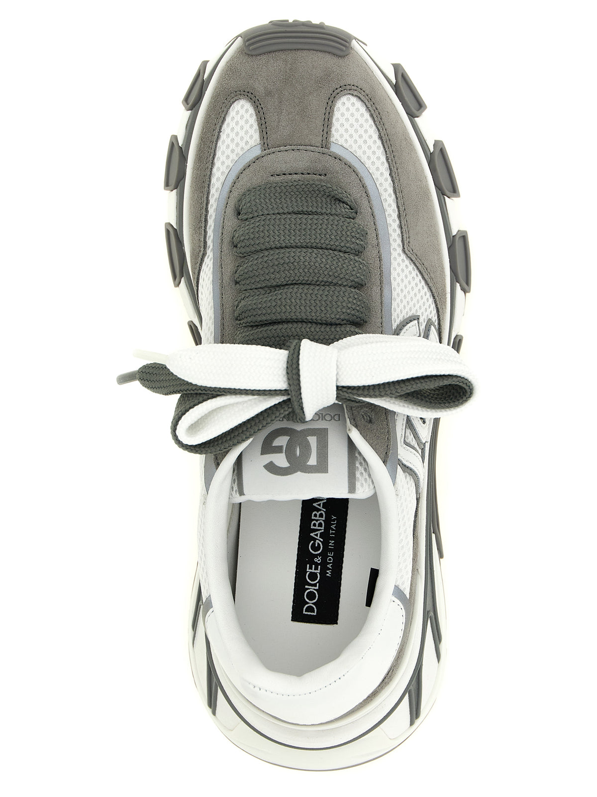 Dolce & Gabbana Gray Leather Athletic Sneakers