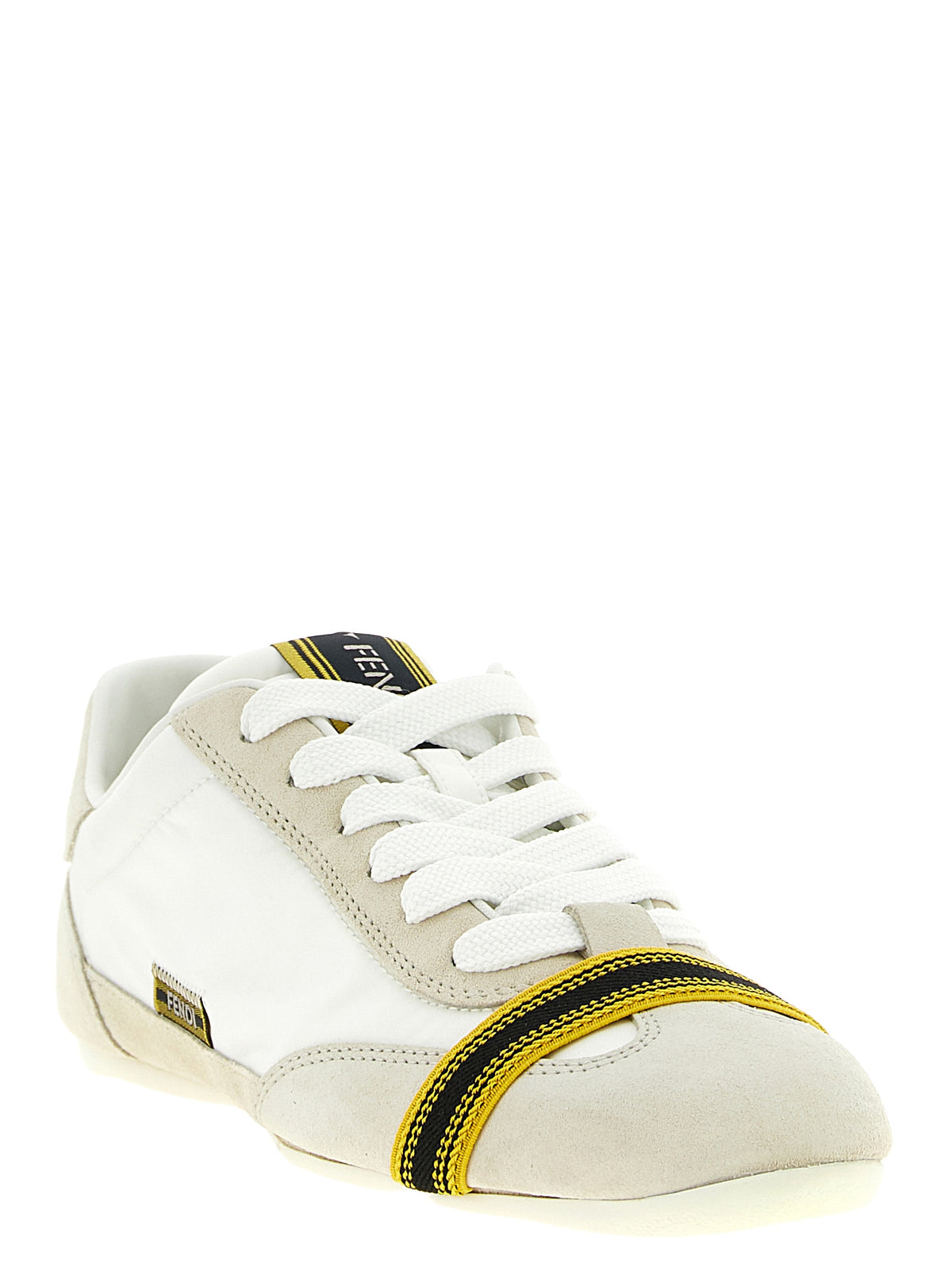Fendi White Calfskin Athletic Sneakers