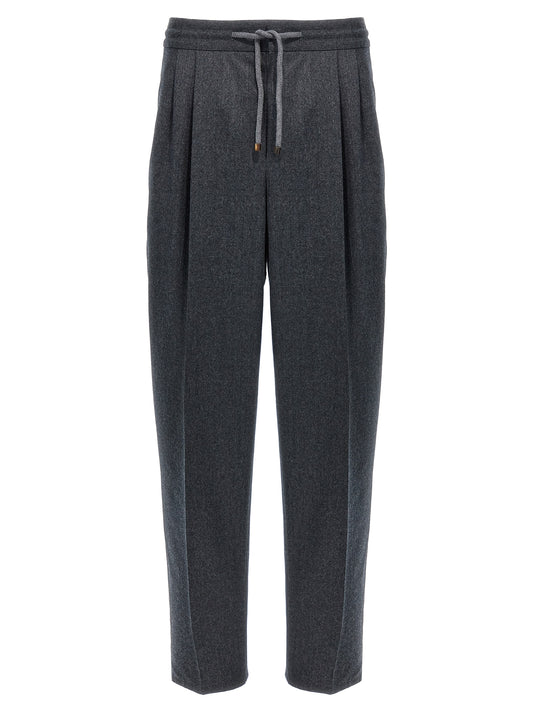 Brunello Cucinelli Gray Virgin Wool Casual Pants