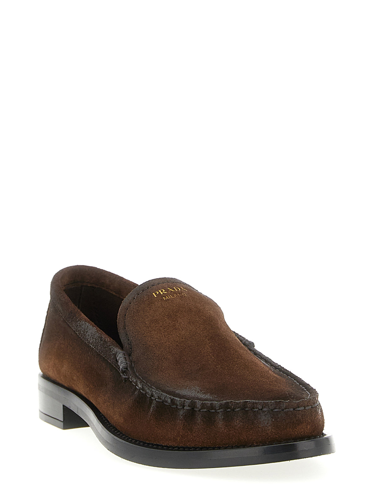 Prada Brown Calfskin Slip-On Loafers