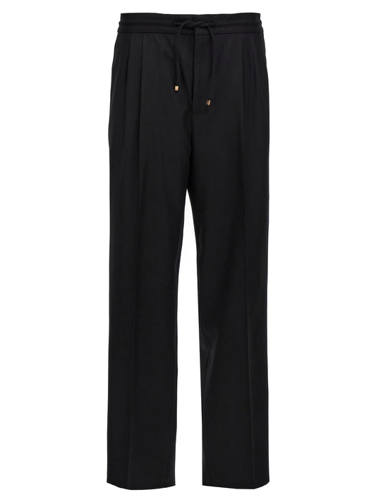 Brunello Cucinelli Black Wool Casual Pants