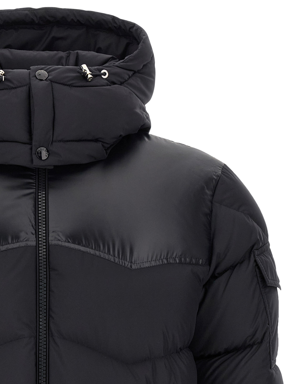 Moncler Black Polyester Full-Length Jacket