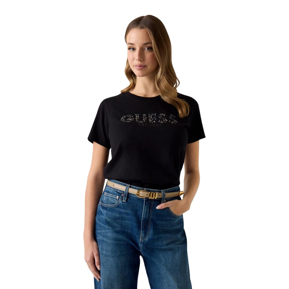 Guess Black Cotton T-Shirt