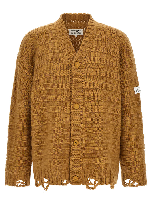 MM6 Maison Margiela Beige Virgin Wool Cardigan