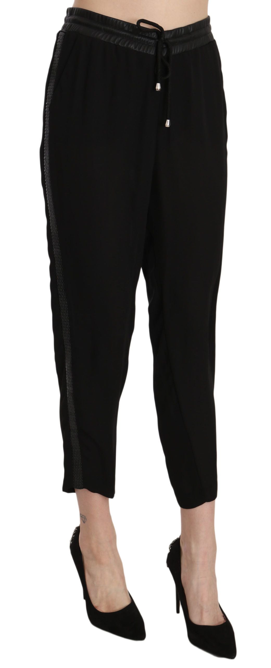 Guess Schicke Cropped Pants mit hoher Taille in elegantem Schwarz