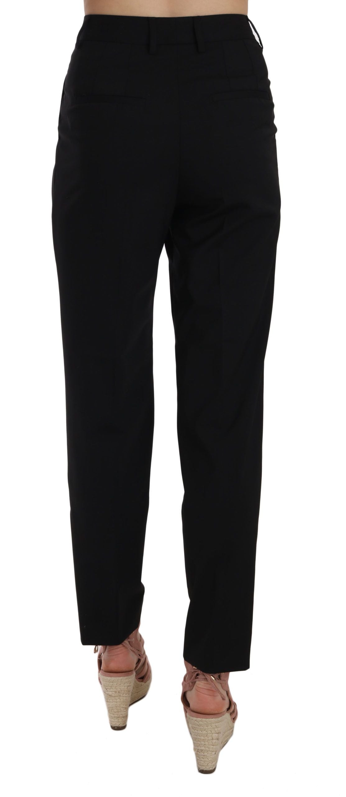 Dolce &amp; Gabbana Elegant tapered black trousers with pleats