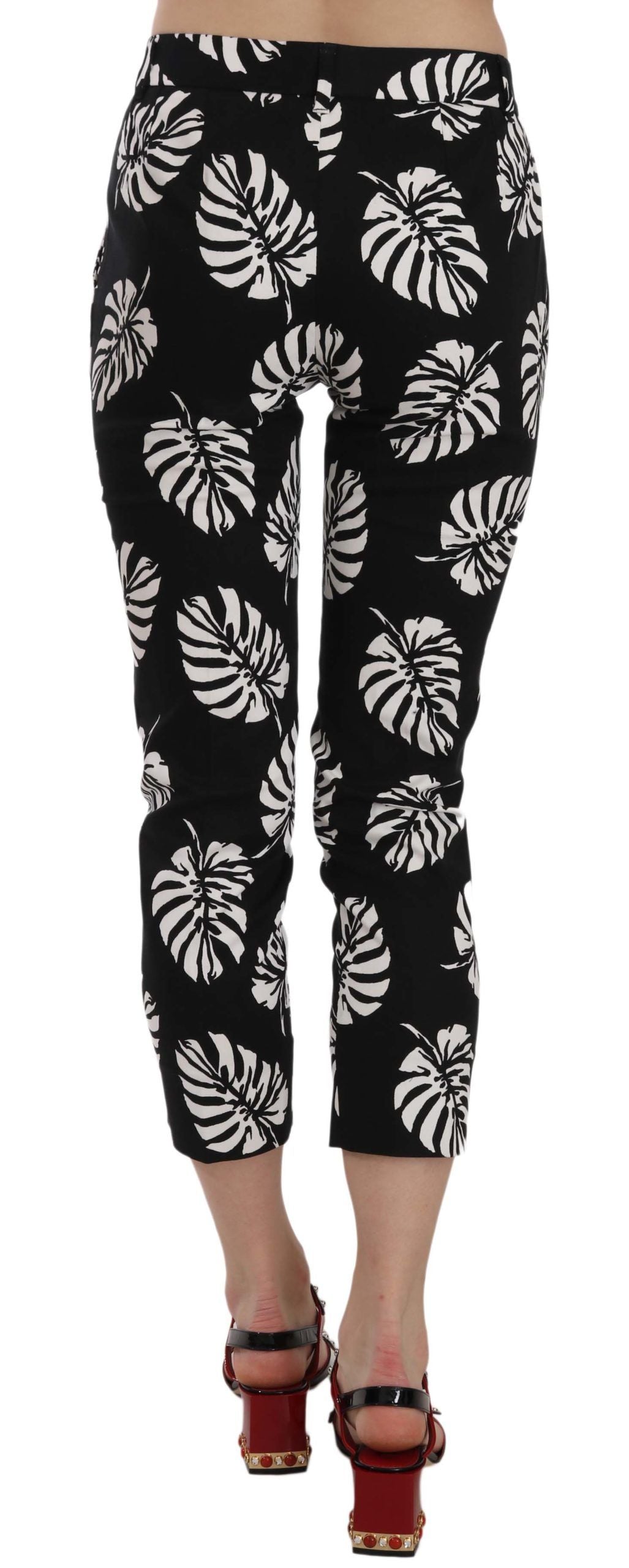 Dolce &amp; Gabbana Elegant skinny capri with palm print