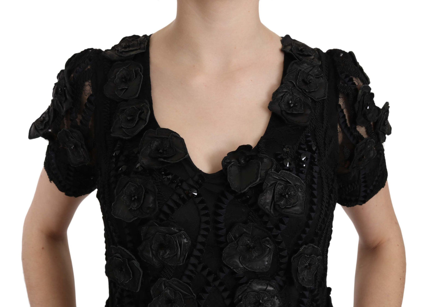 John Richmond Elegant Black Silk Shift Dress