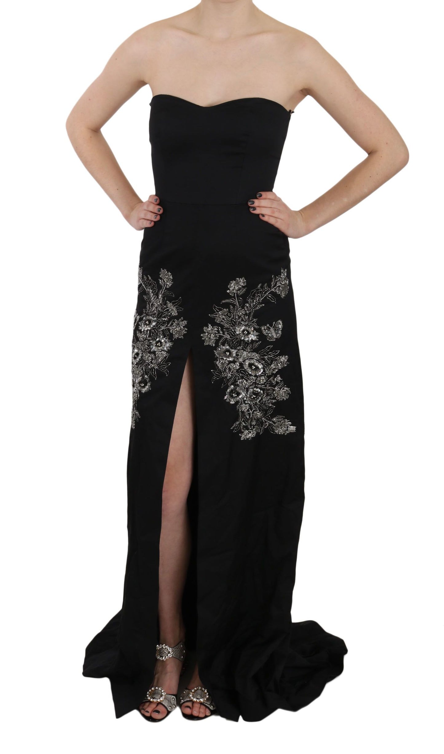 John Richmond Charming Black Maxi Flared Dress