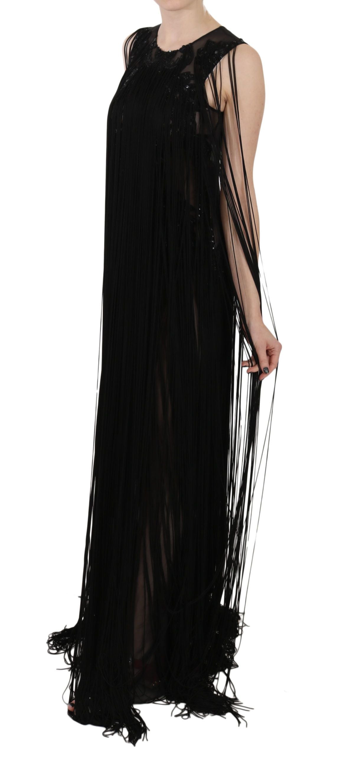 John Richmond Sheer Sequin Maxi Elegance Dress