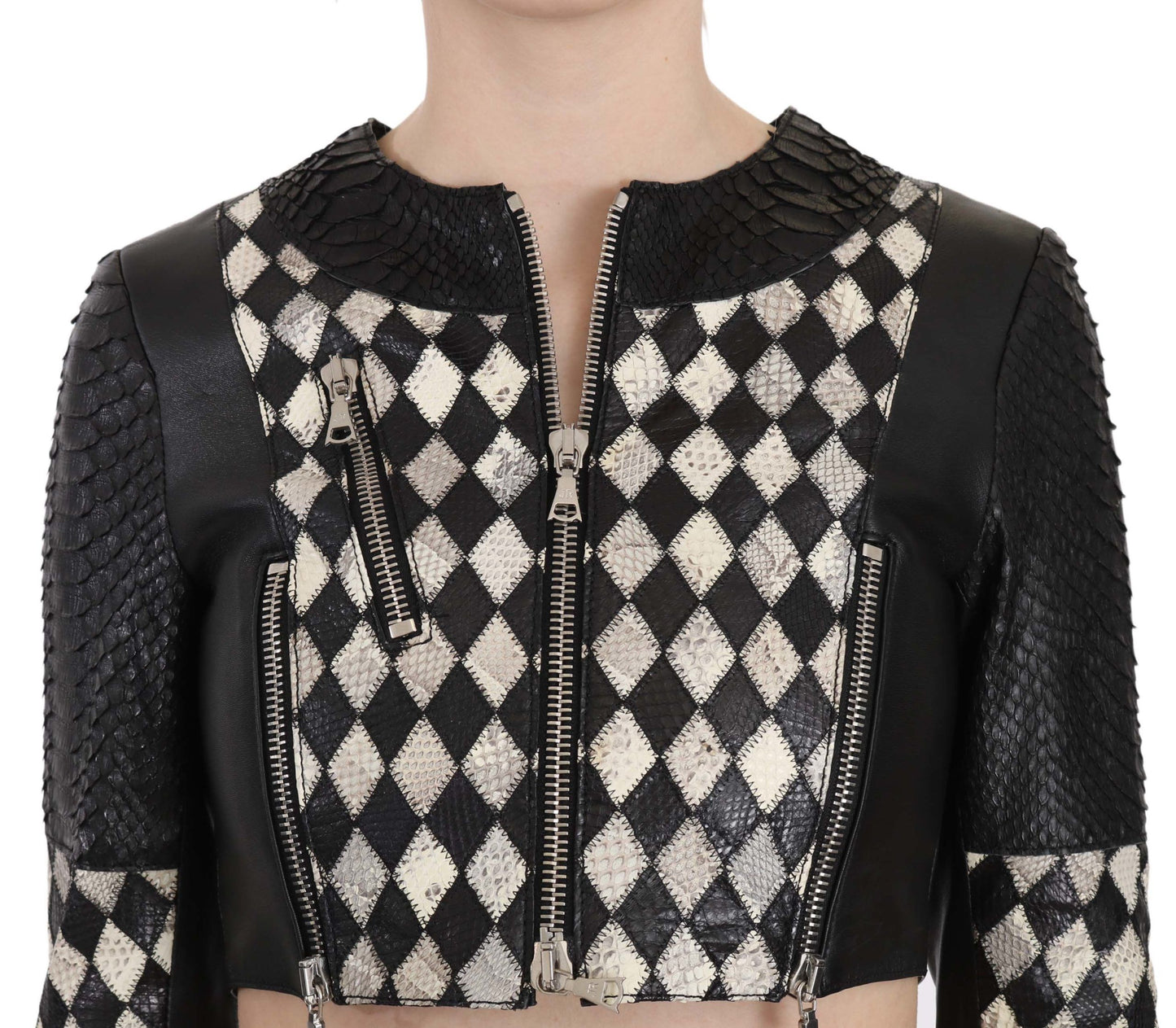 John Richmond Chic biker-inspired cropped leather jacket