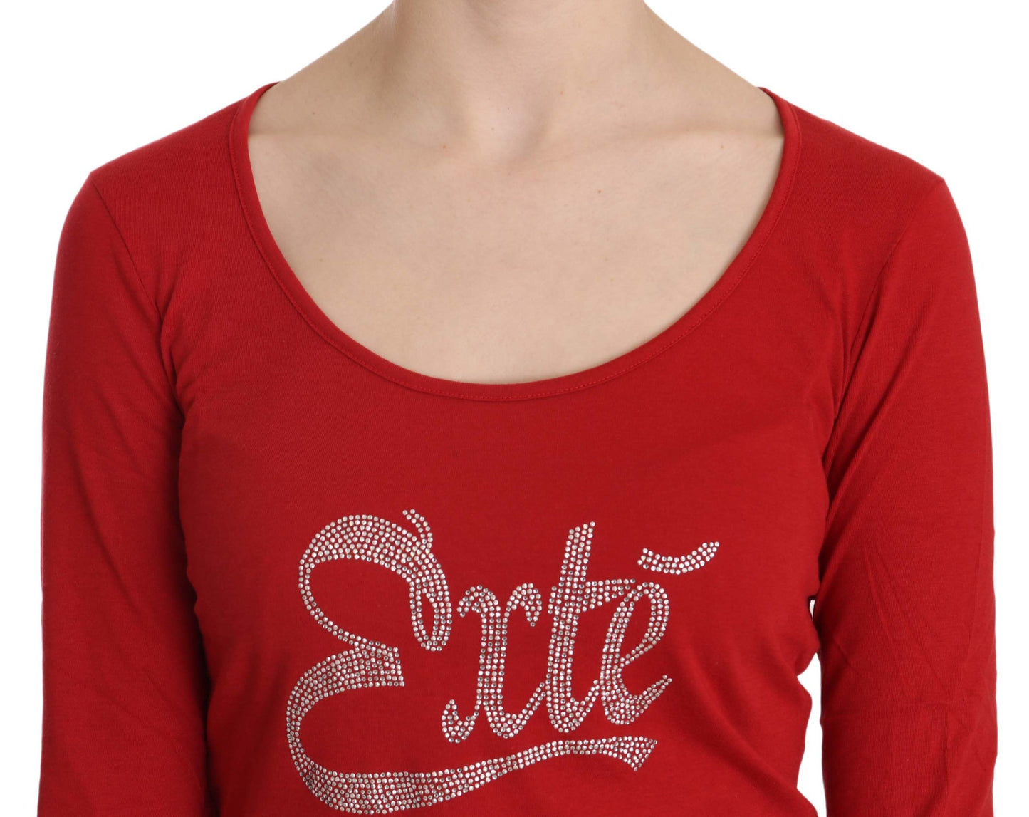 Exte Gorgeous red blouse with crystal embellishment