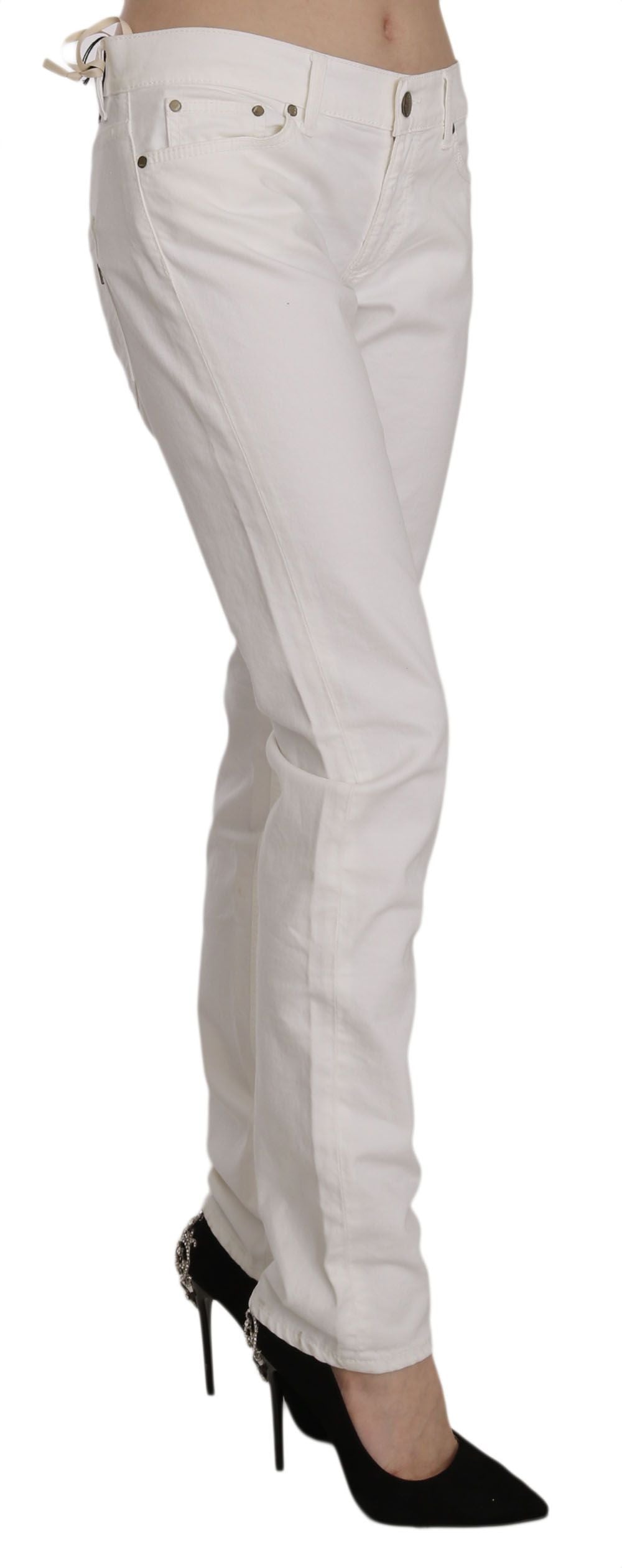 Dondup Chic white skinny pants made of cotton blend