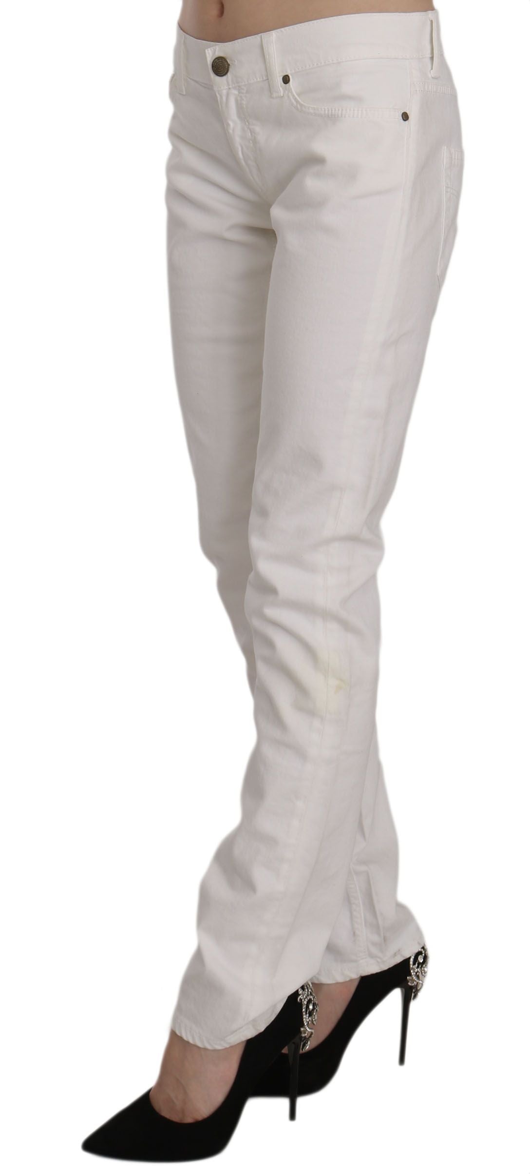 Dondup Chic white skinny pants made of cotton blend