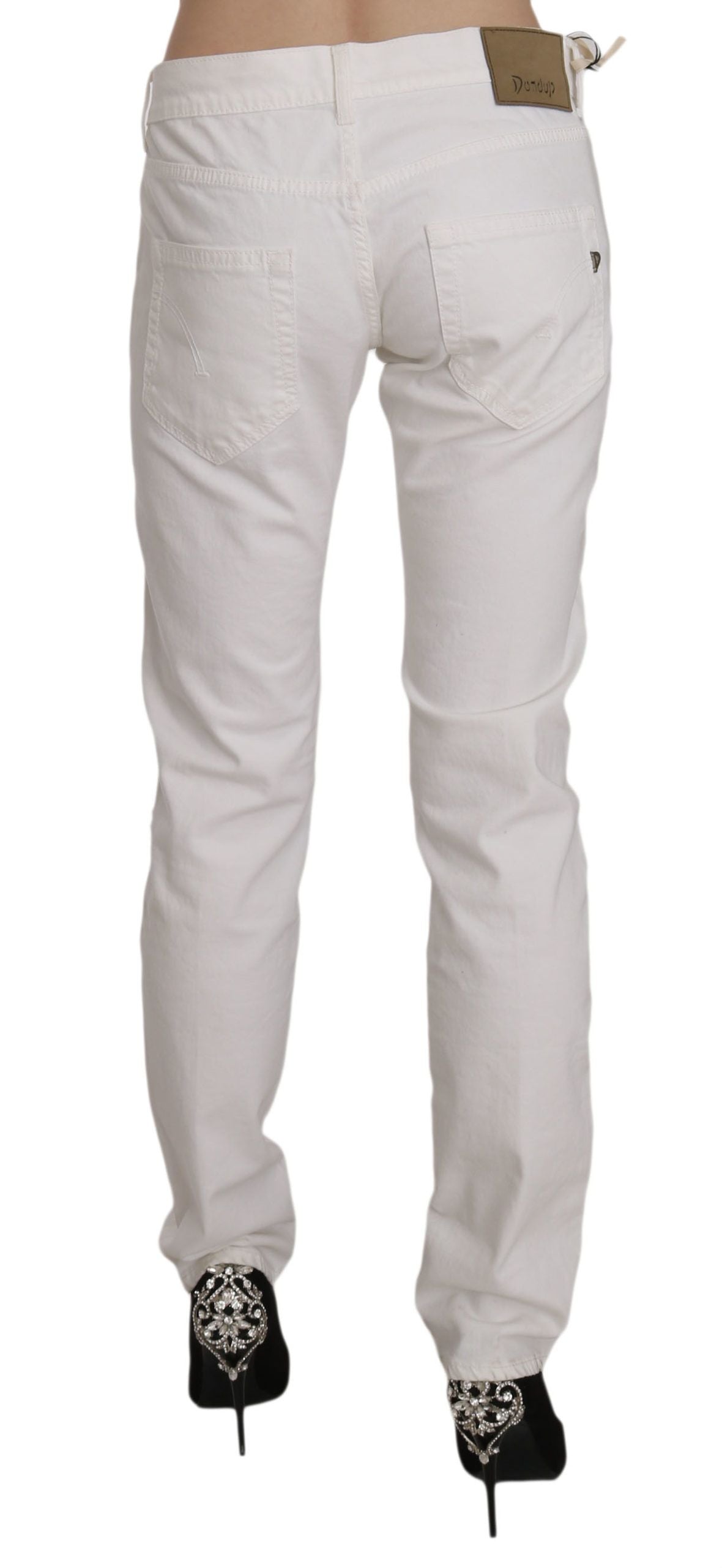 Dondup Chic white skinny pants made of cotton blend