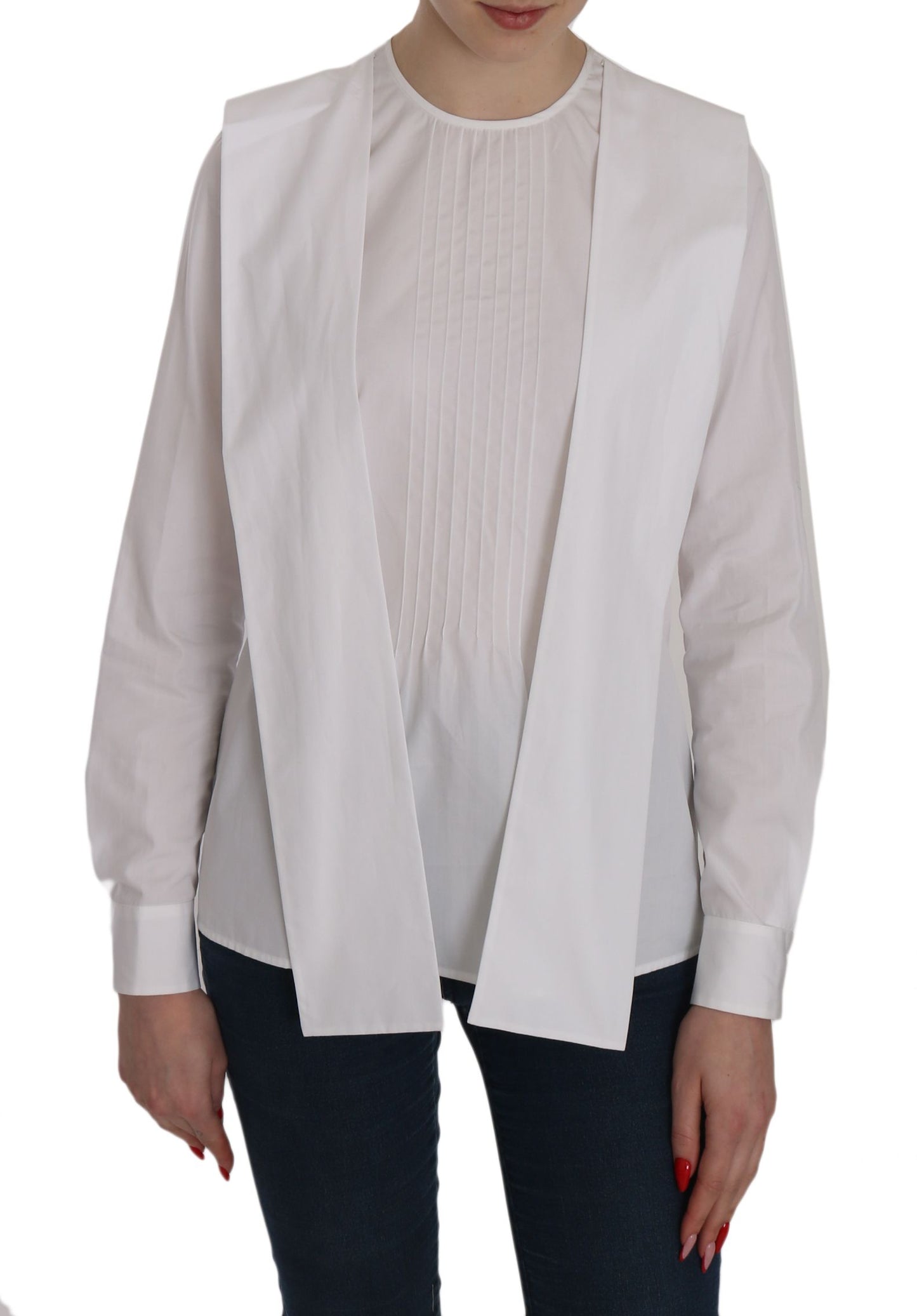 Dsquared² Elegant white cotton top with round neck