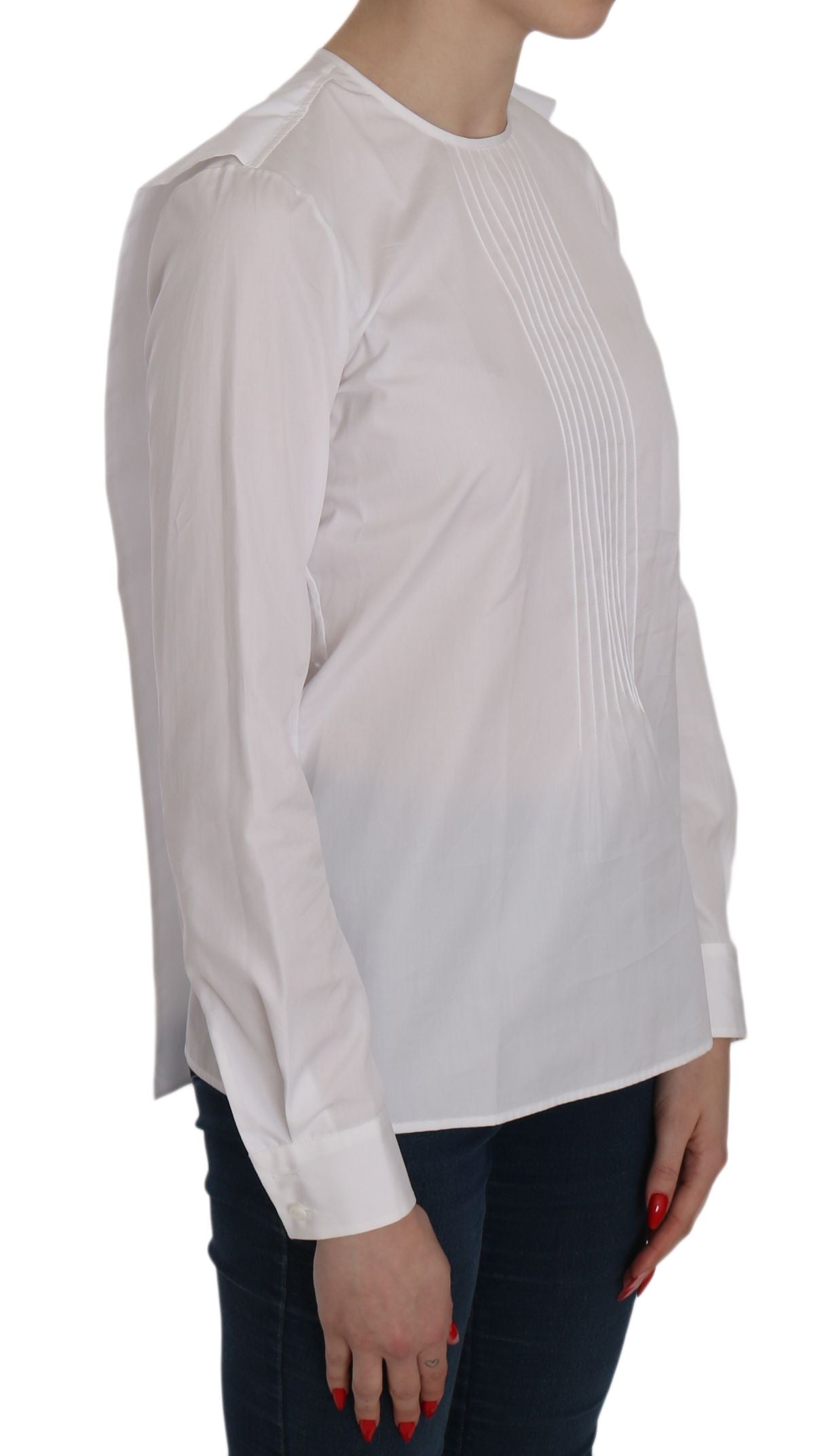 Dsquared² Elegant white cotton top with round neck