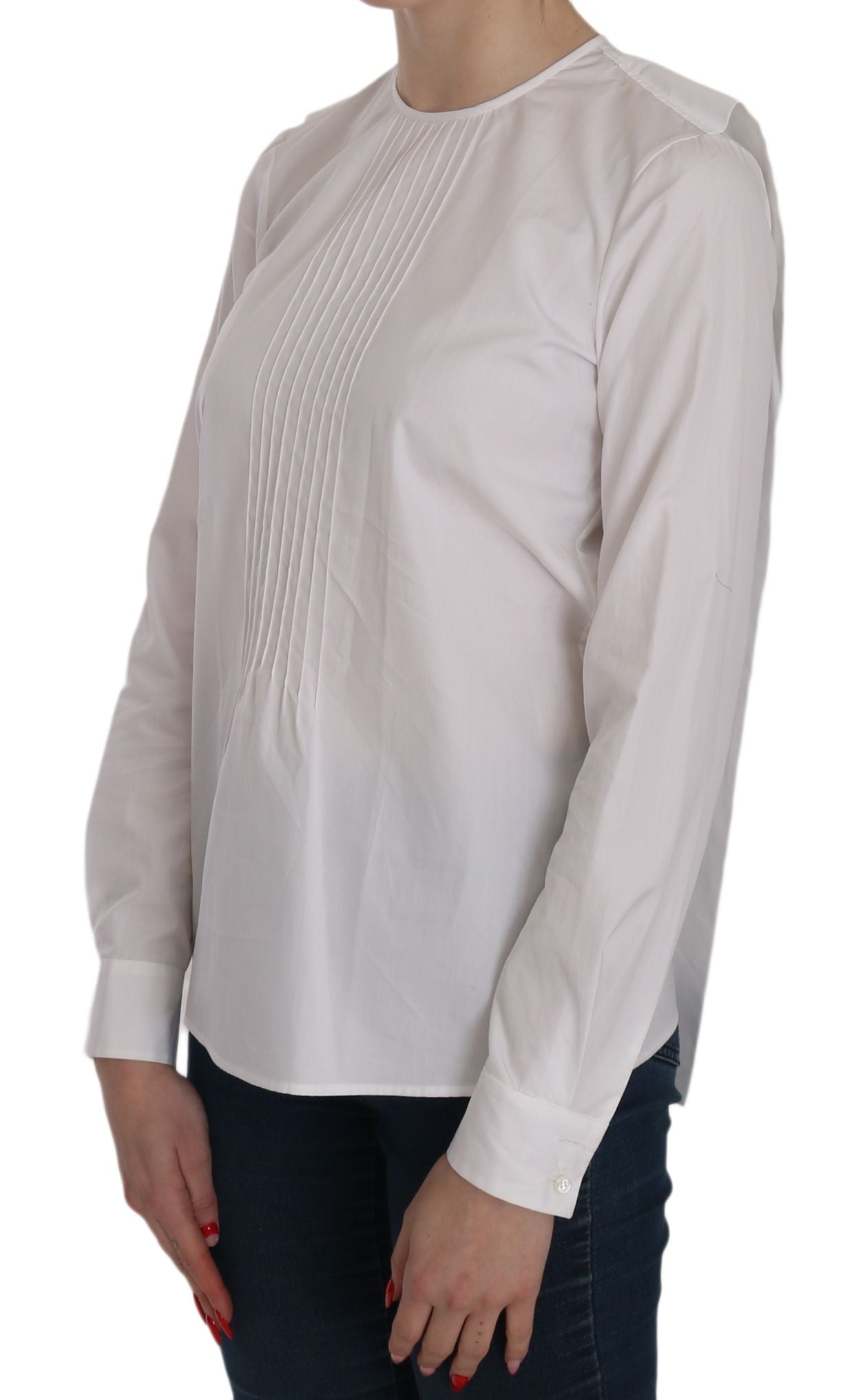 Dsquared² Elegant white cotton top with round neck