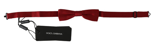 Dolce & Gabbana Elegante rot gepunktete Seidenfliege