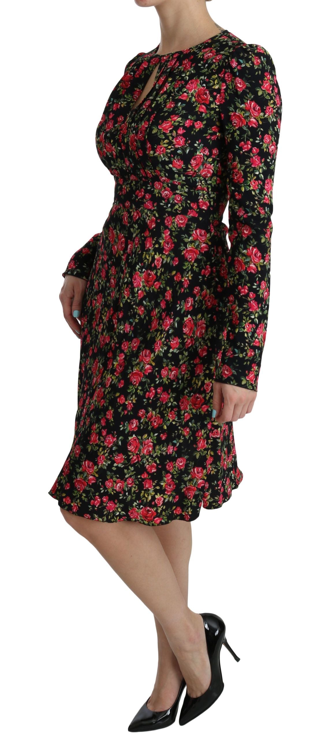 Dolce &amp; Gabbana knee-length dress with floral A-line in viscose